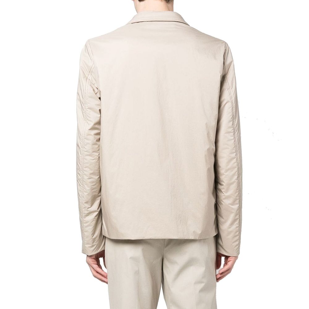 Beige Polyamide Full-Length Jacket