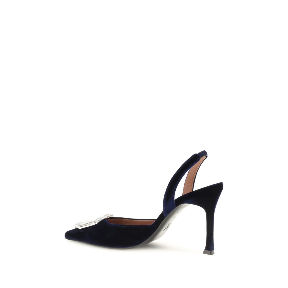 Blue Velvet High Heel Pumps