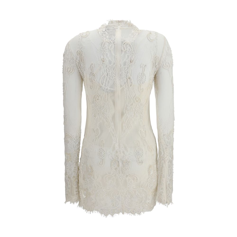 White Polyamide Casual Dress