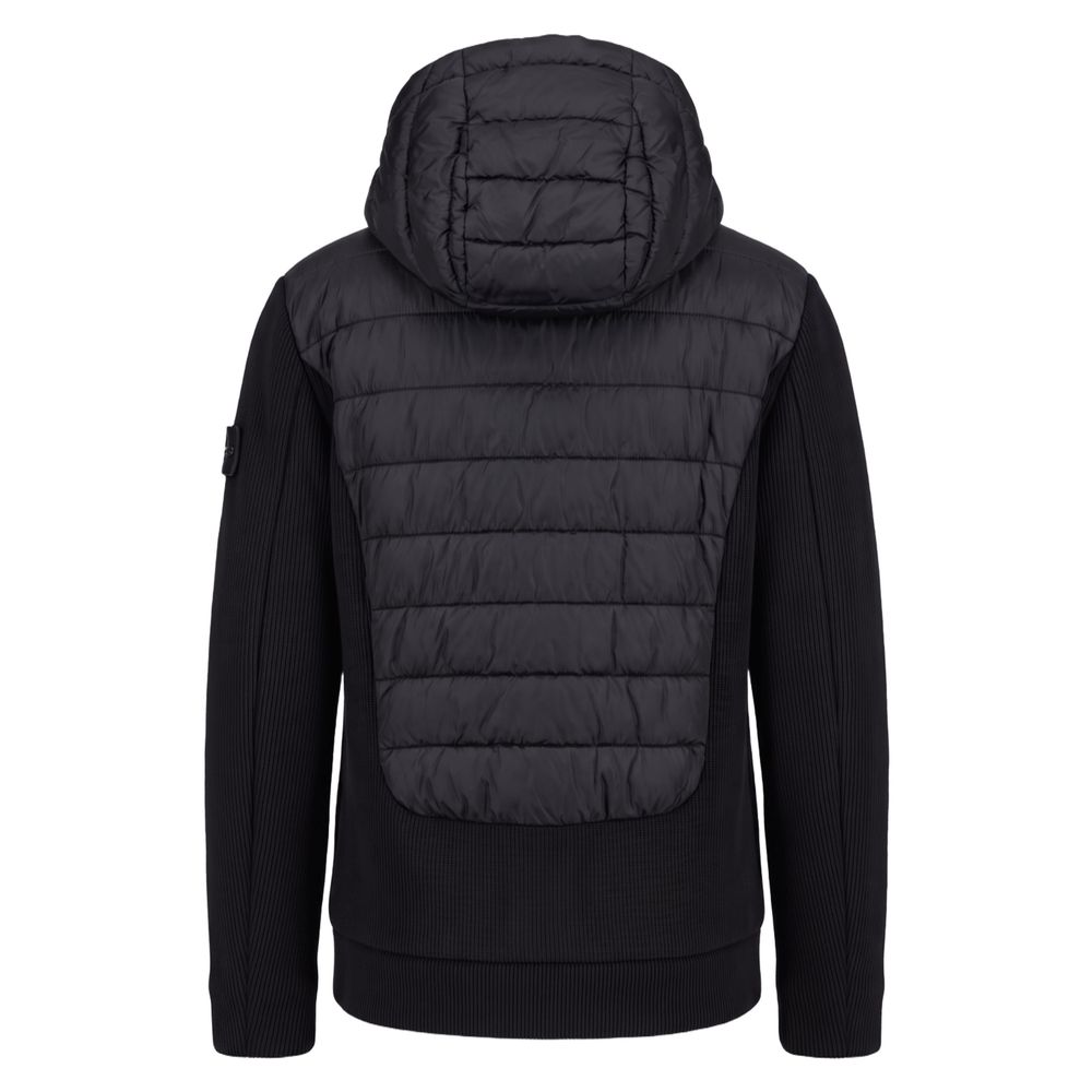 Black Polyester Men Jacket