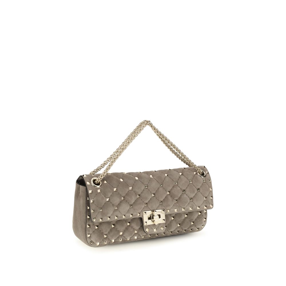 Gray Suede Leather Shoulder Bag