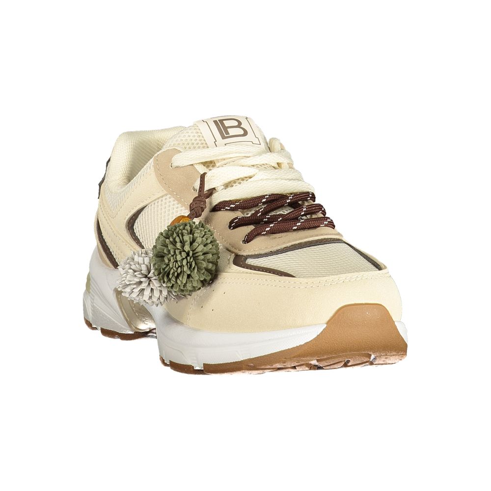 Beige Polyurethane Womens Sneaker