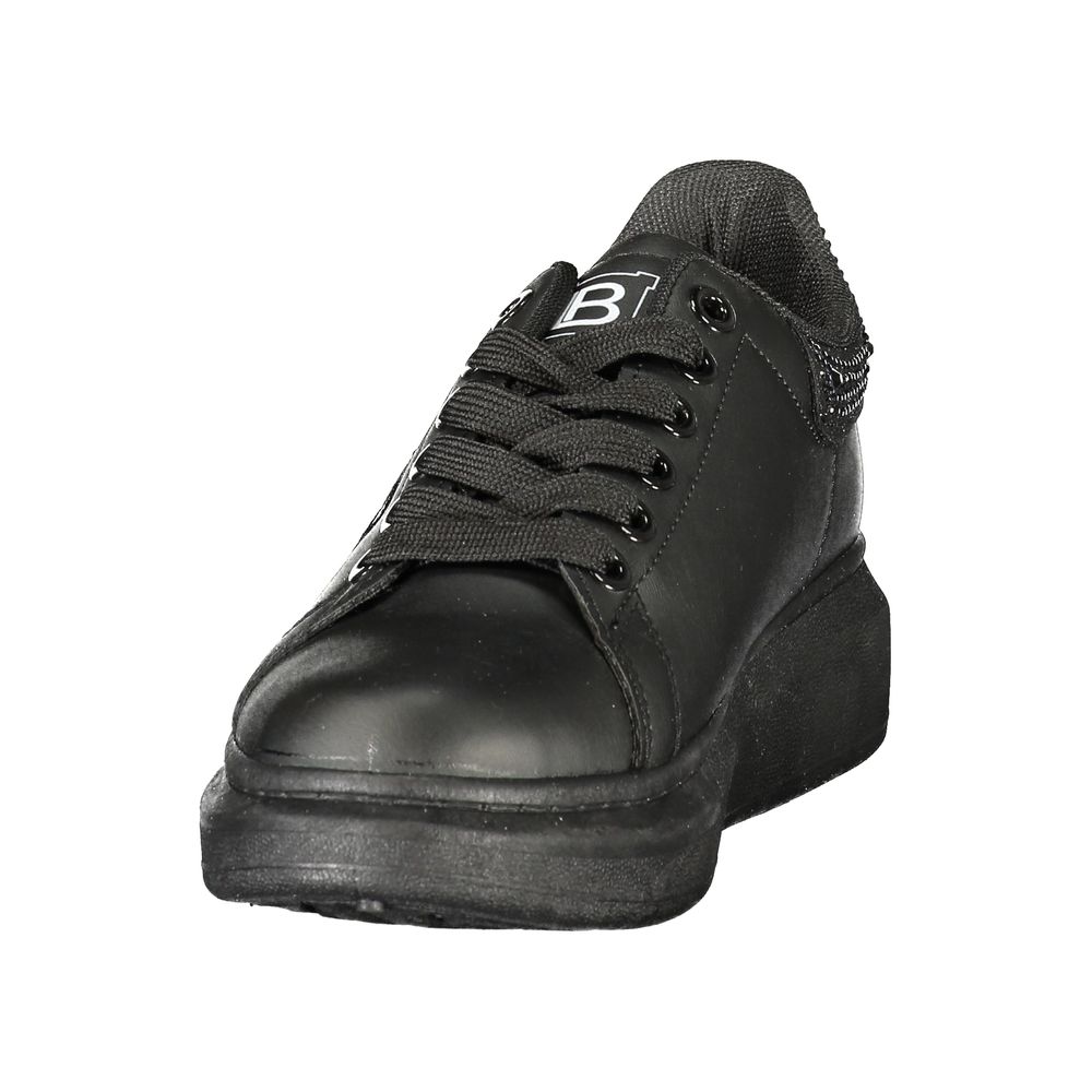 Black Polyurethane Women's Sneaker