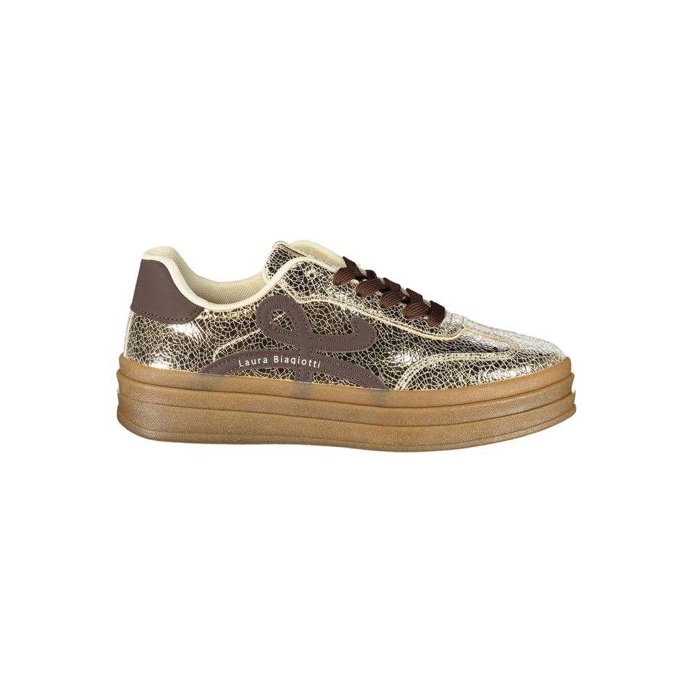 Gold Polyurethane Women's Sneaker