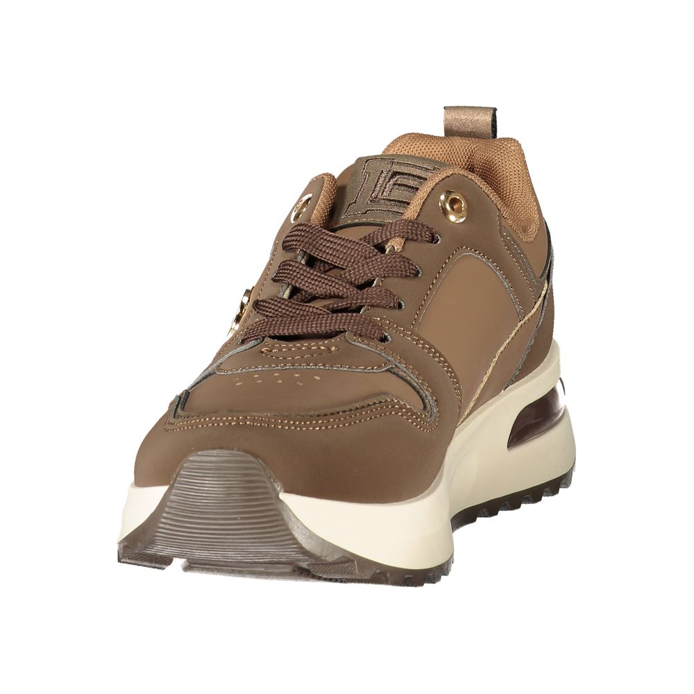 Brown Polyurethane Womens Sneaker