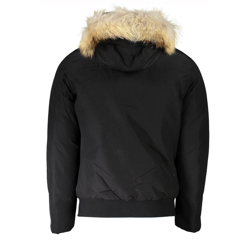 Black Cotton Men Jacket