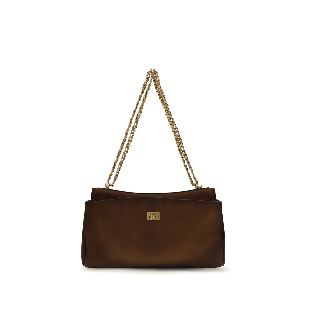 Brown Suede Leather Shoulder Bag