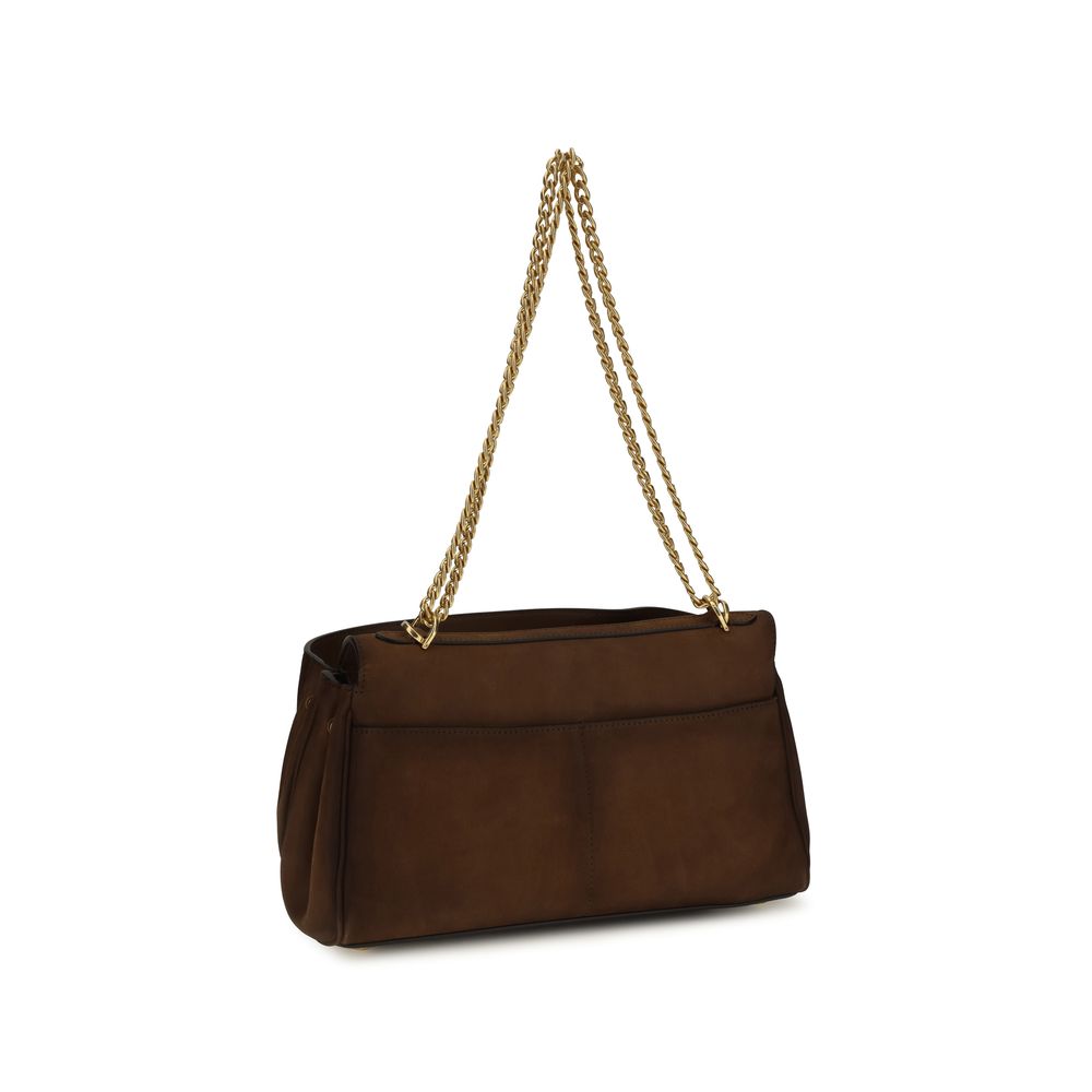 Brown Suede Leather Shoulder Bag