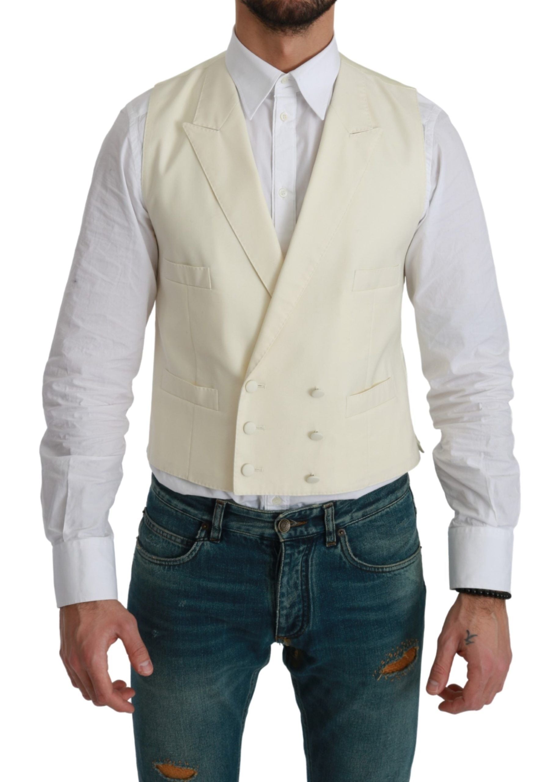 White Waistcoat Formal Wool Vest