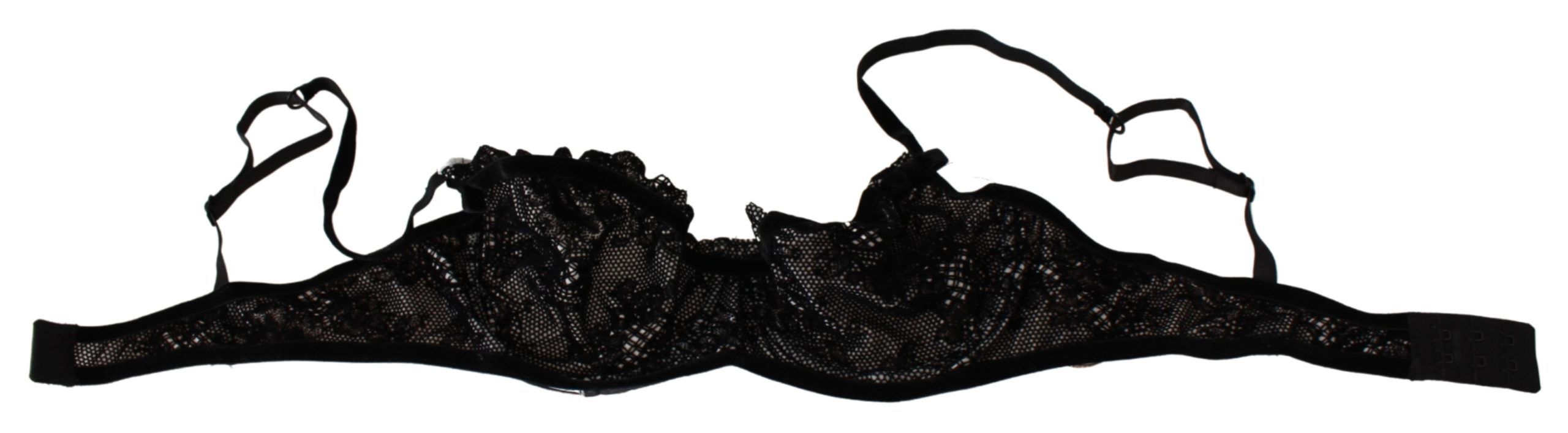 Black Mesh Balconcino Bra Nylon Underwear