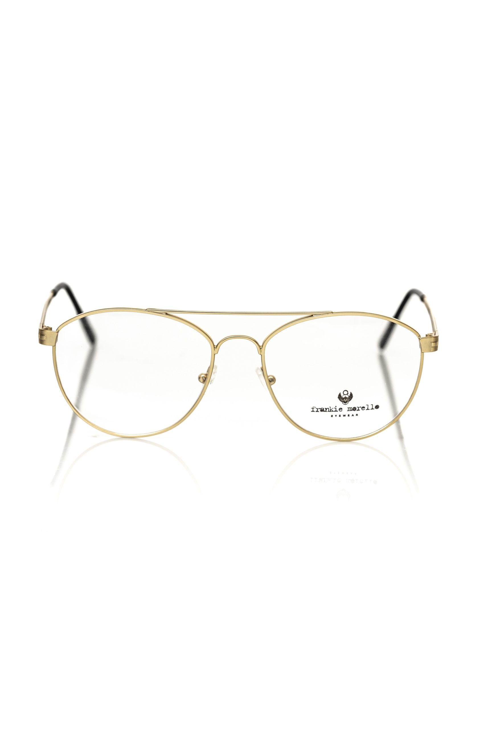 Gold Metallic Fiber Men's Frame Aviator Eyeglasses