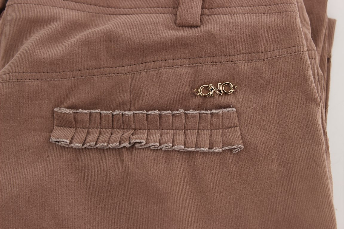 Brown Cropped Corduroys Pants