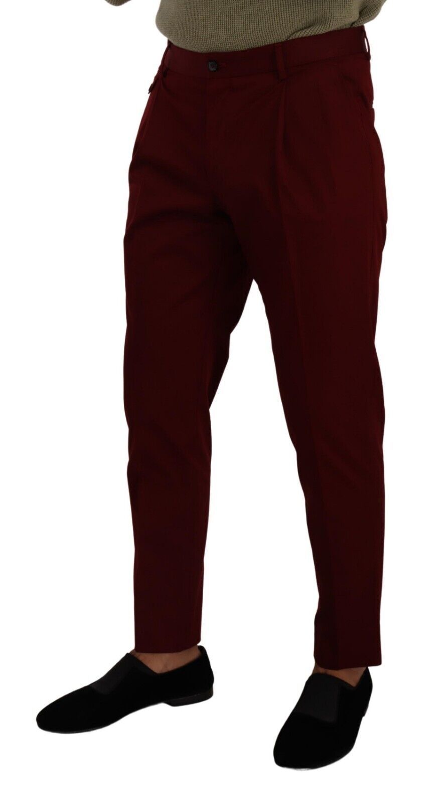 Dark Red Cotton Mens Chinos Trouser Dress Pants