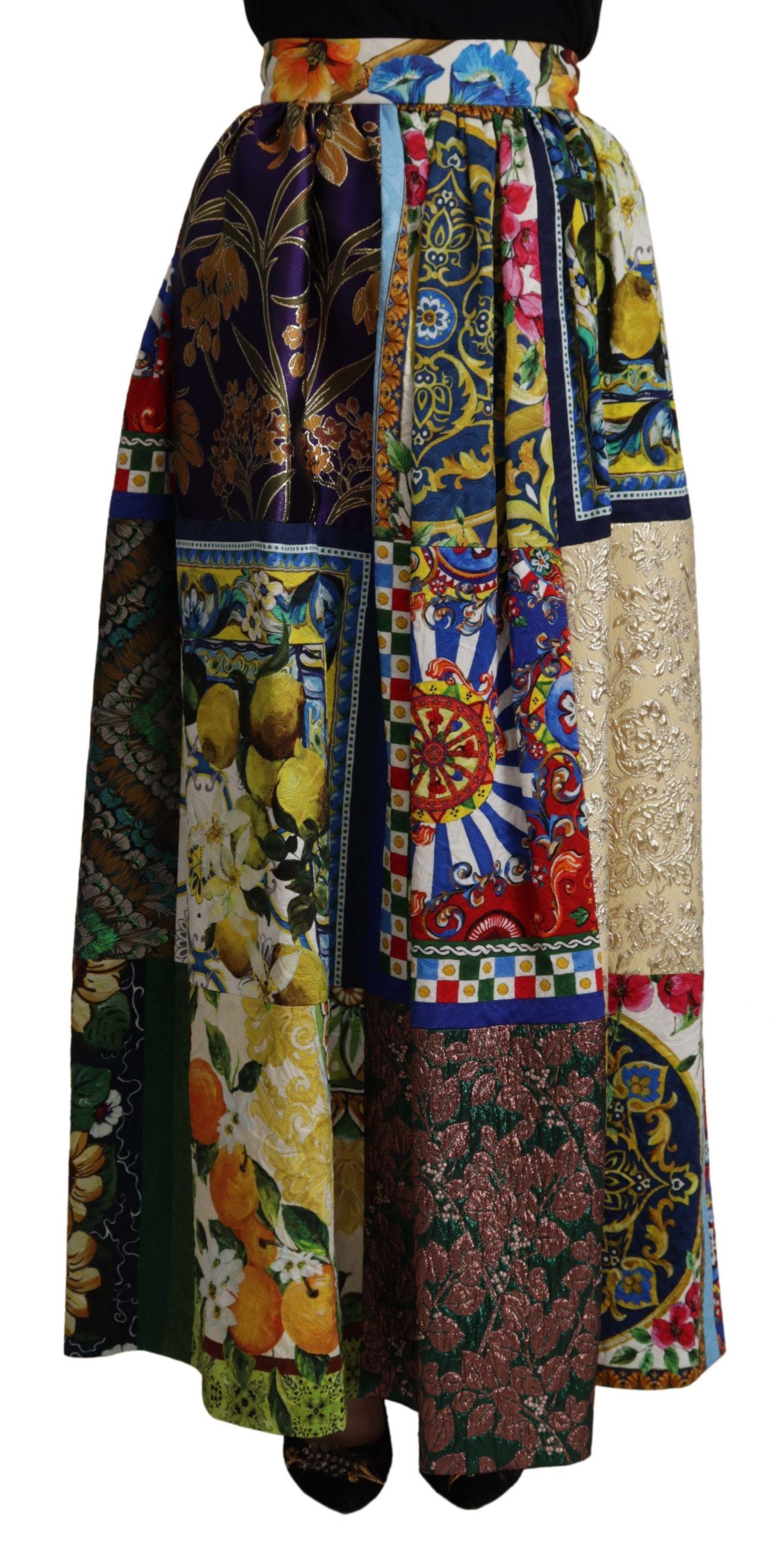 Multicolor Patchwork Sicily Long Maxi Skirt