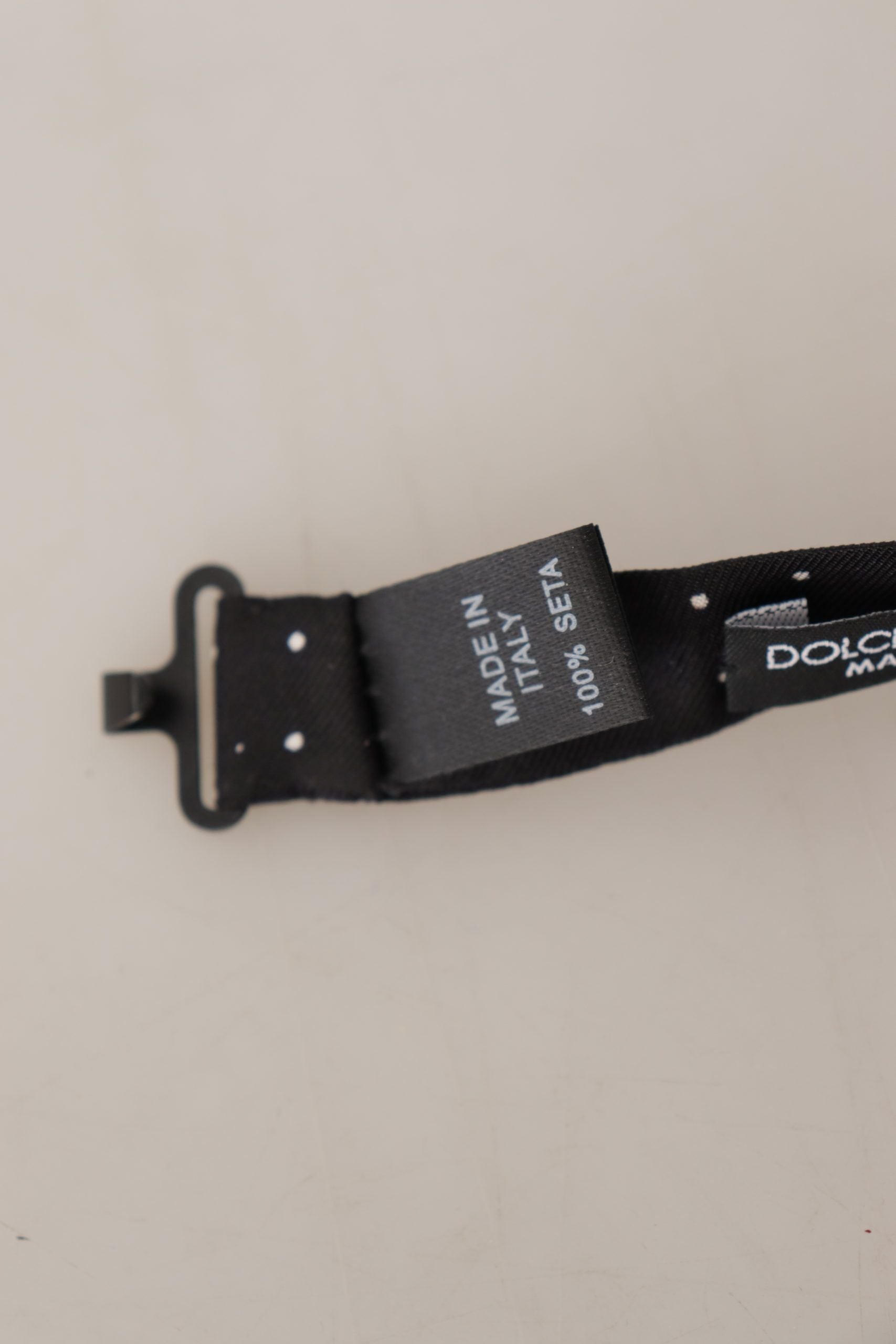 Black White Polka Dot 100% Silk Neck Papillon Tie