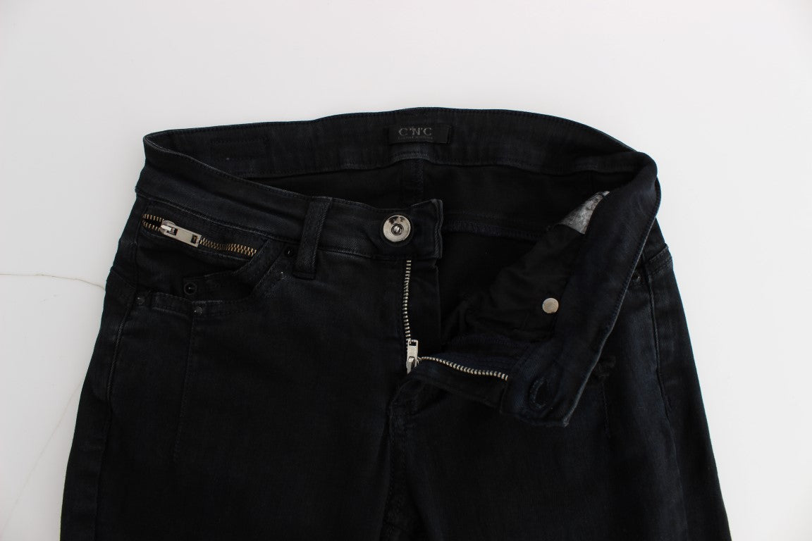 Black Cotton Slim Fit Denim Jeans