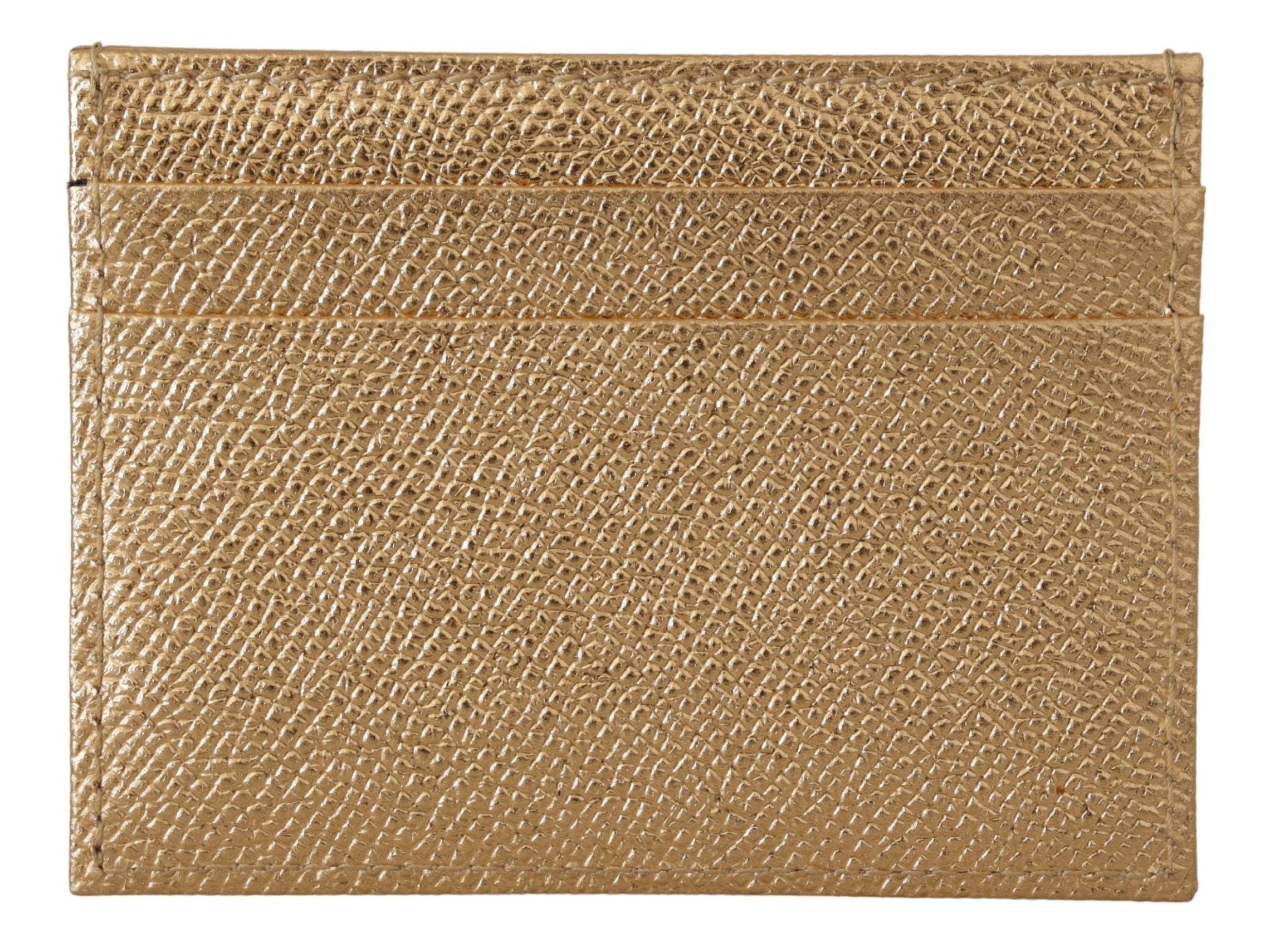 Gold Leather #DGLovesLondon Women Cardholder Case Wallet