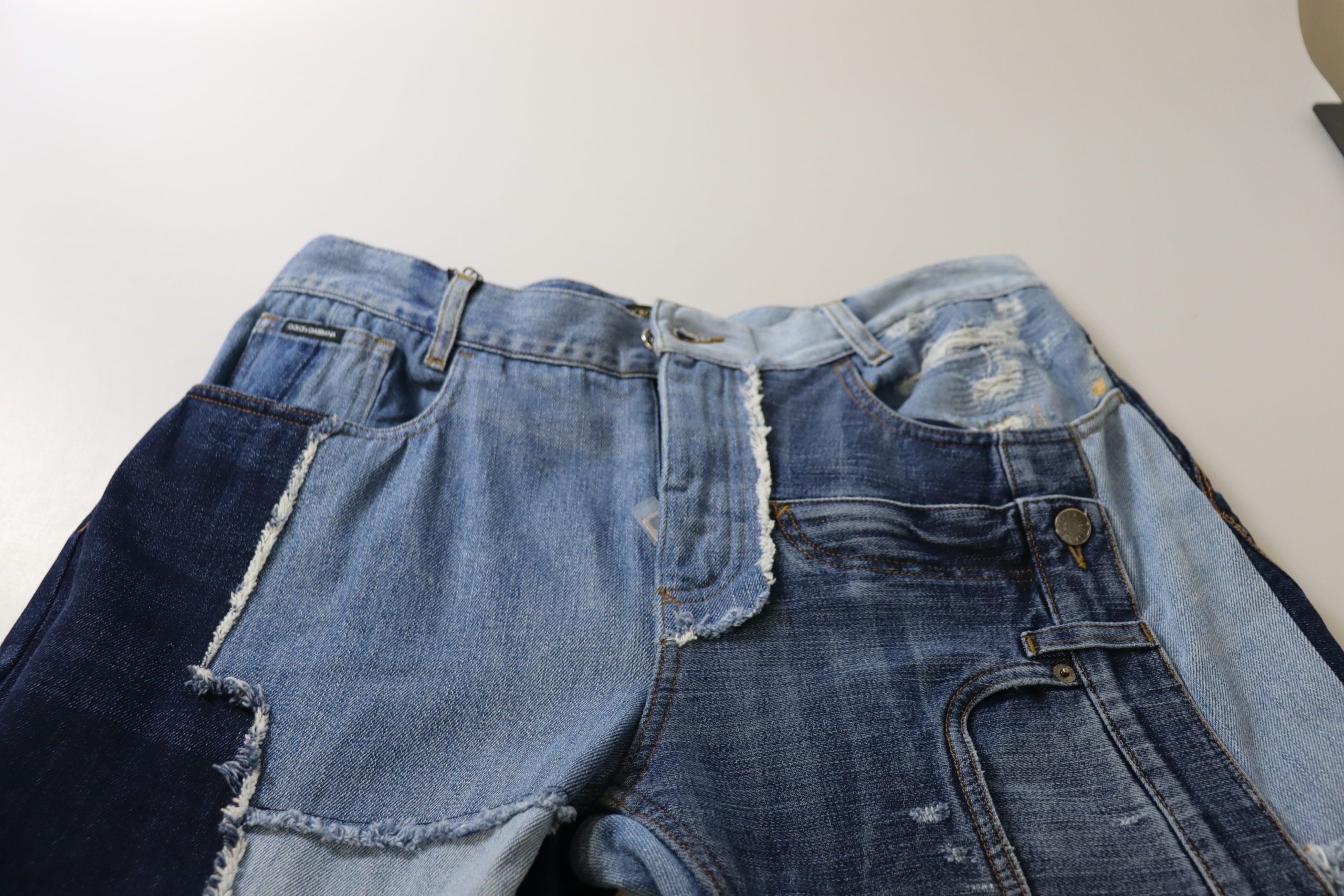 Multicolor Patchwork High Waist Denim Jeans