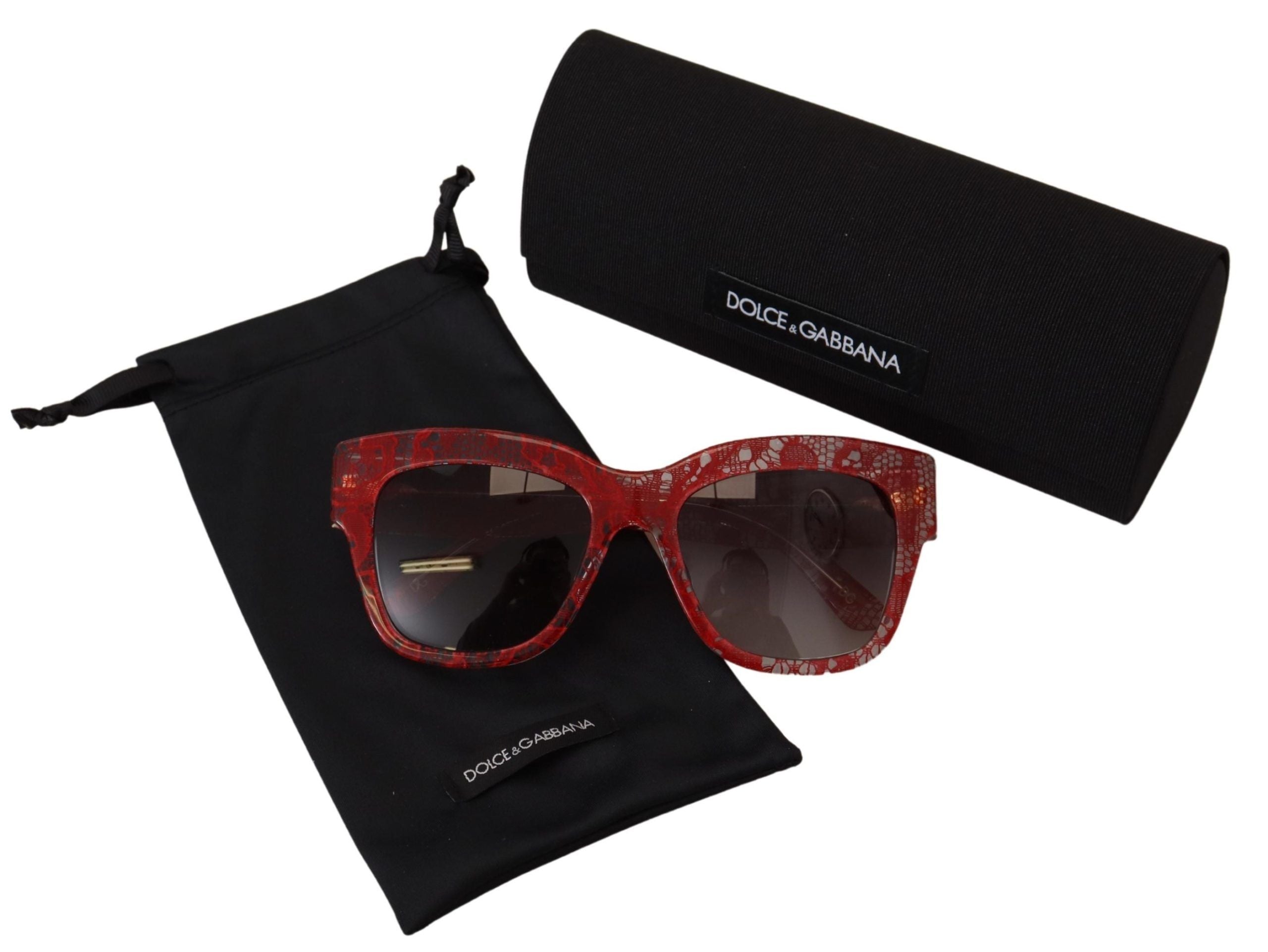 Red Lace Acetate Rectangle Shades DG4231F Sunglasses