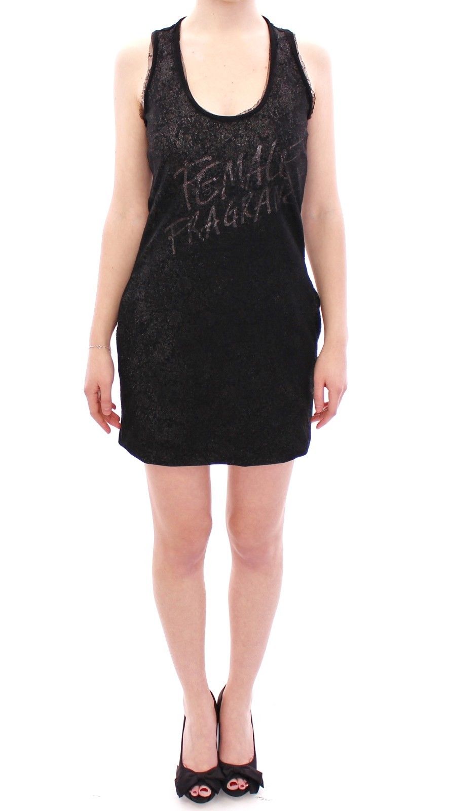 Black Lace Lined Stretch Mini Dress