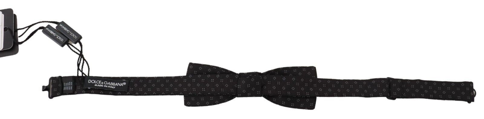 Black Pattern Silk Adjustable Neck Papillon Bow Tie