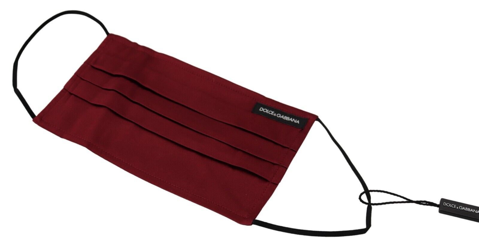 Maroon Silk Pleated Elastic Ear Strap One Size Face Mask