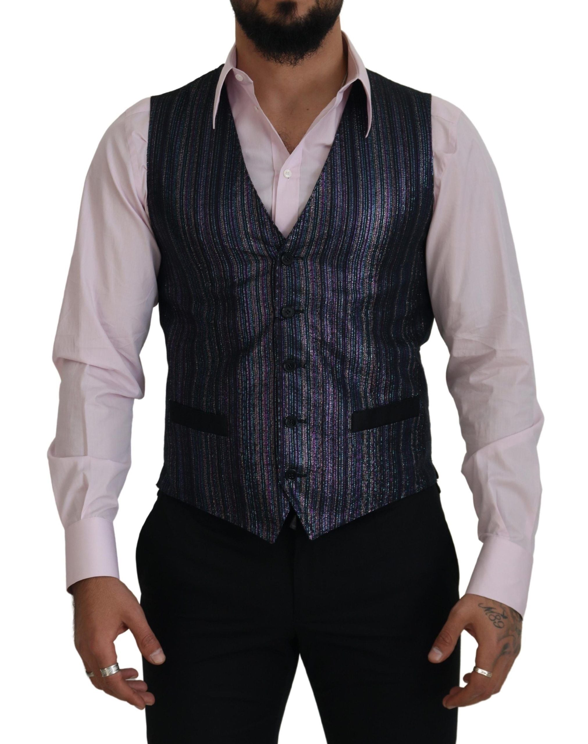 Multicolor Polyester Waistcoat Dress Formal Vest