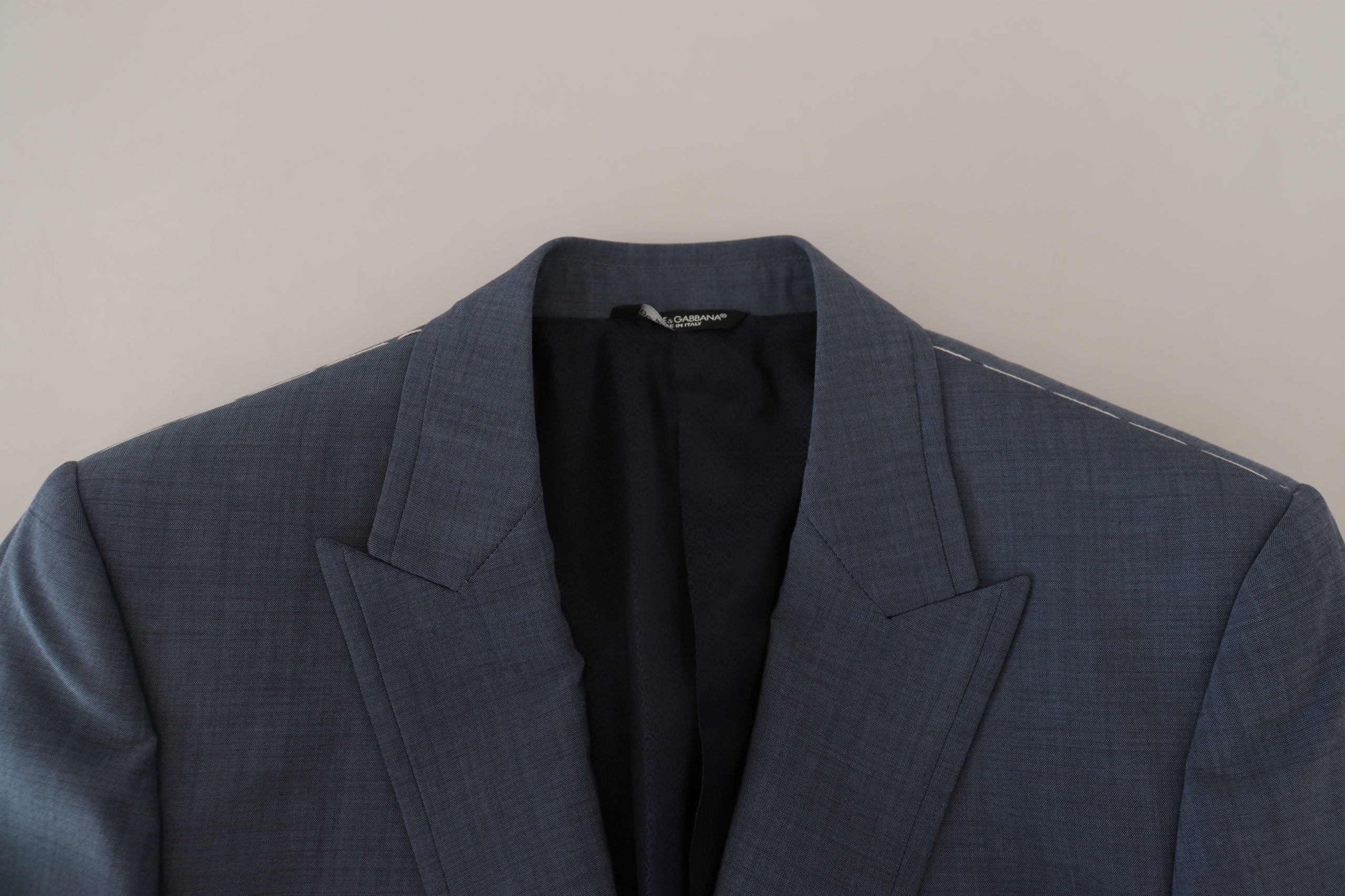 Blue Wool Stretch Slim Fit Jacket Blazer
