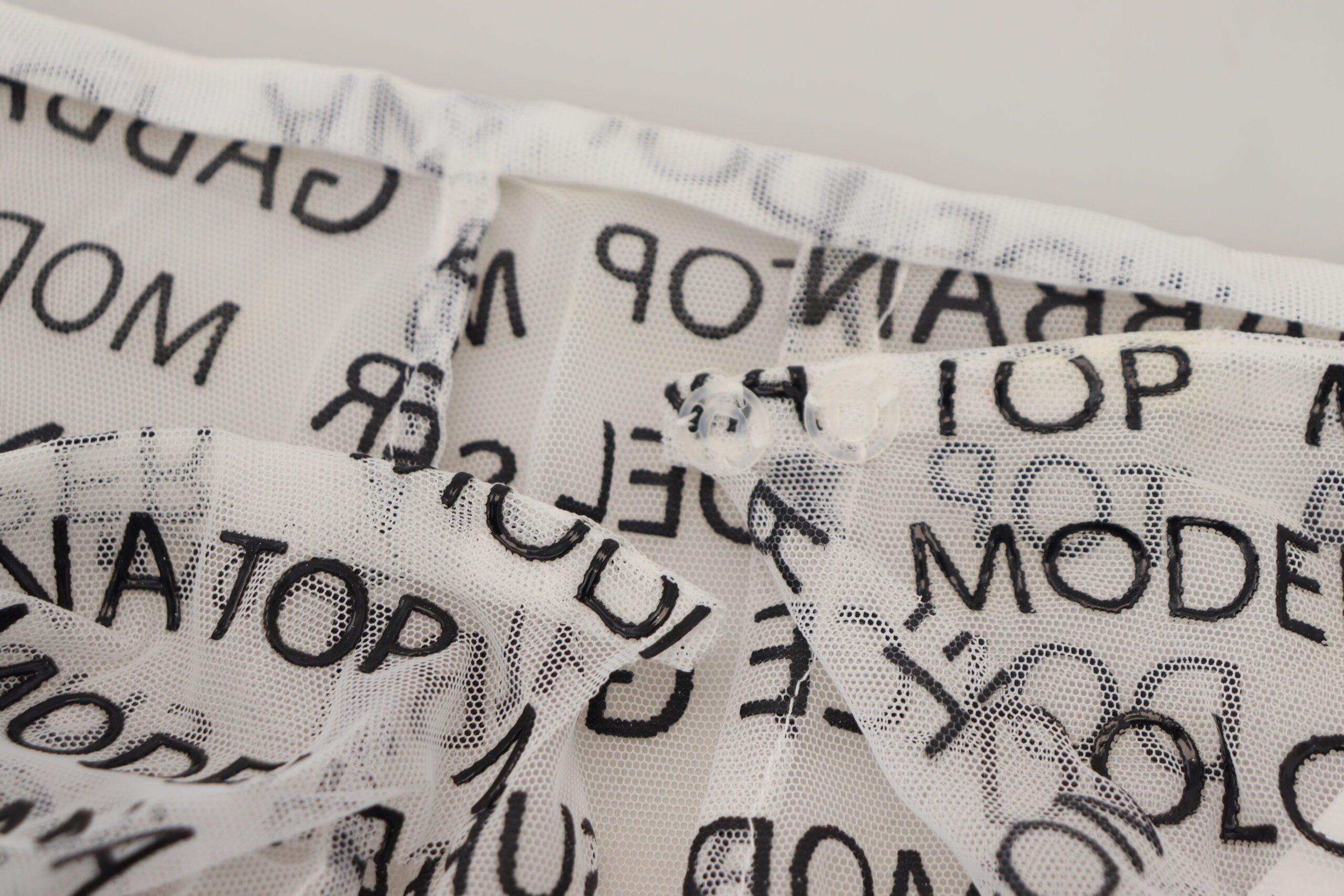 White Logo See Through A-line Mini Skirt