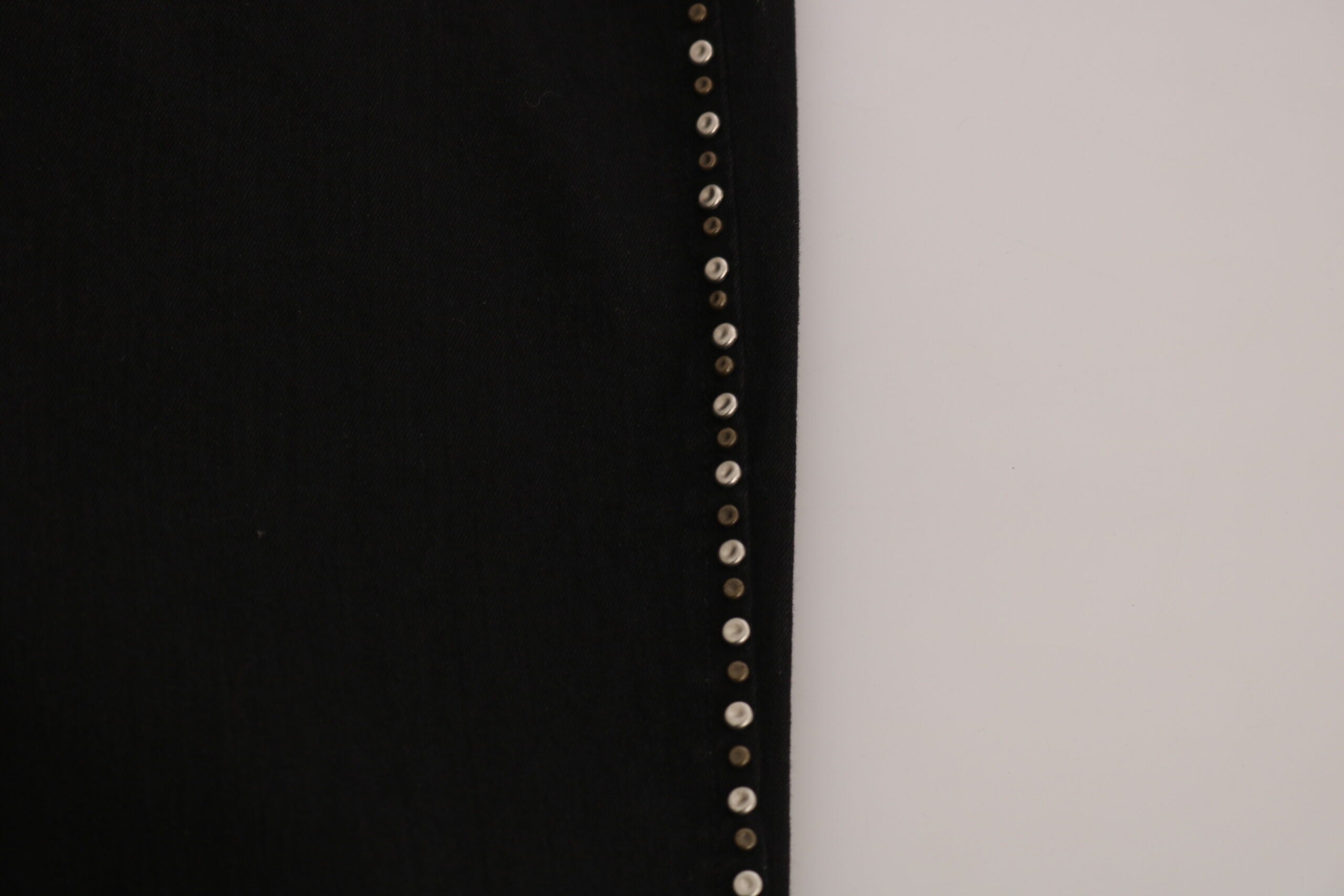 Black Embellished Mid Waist Skinny Denim Jeans