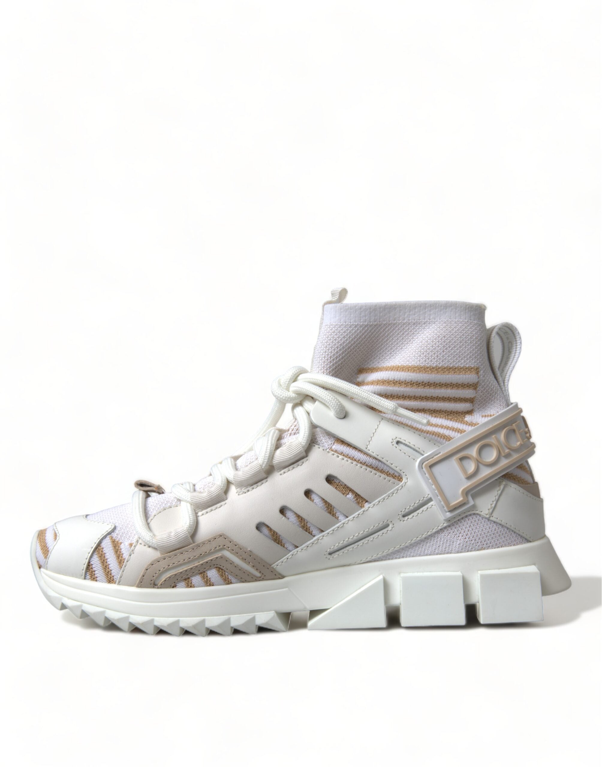 White Beige Sorrento Socks Sneakers Shoes