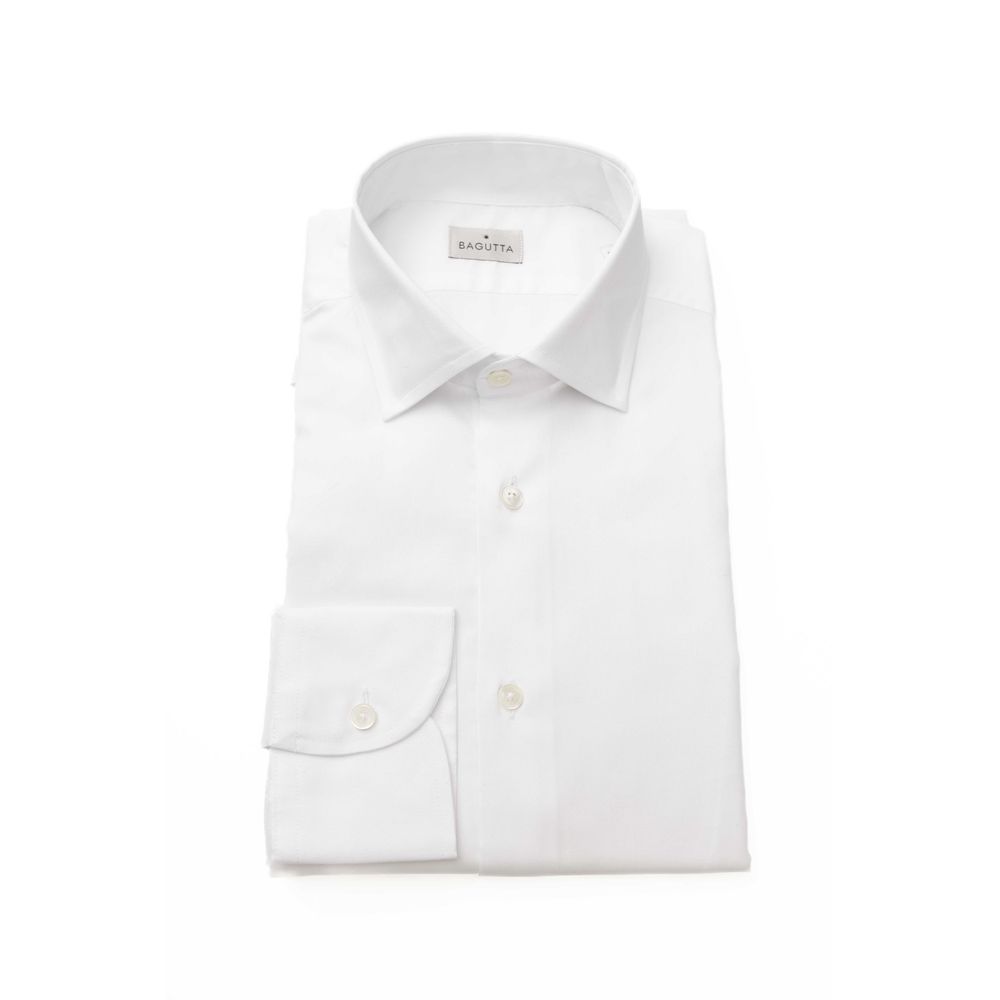 White Cotton Men's Dress Shirt