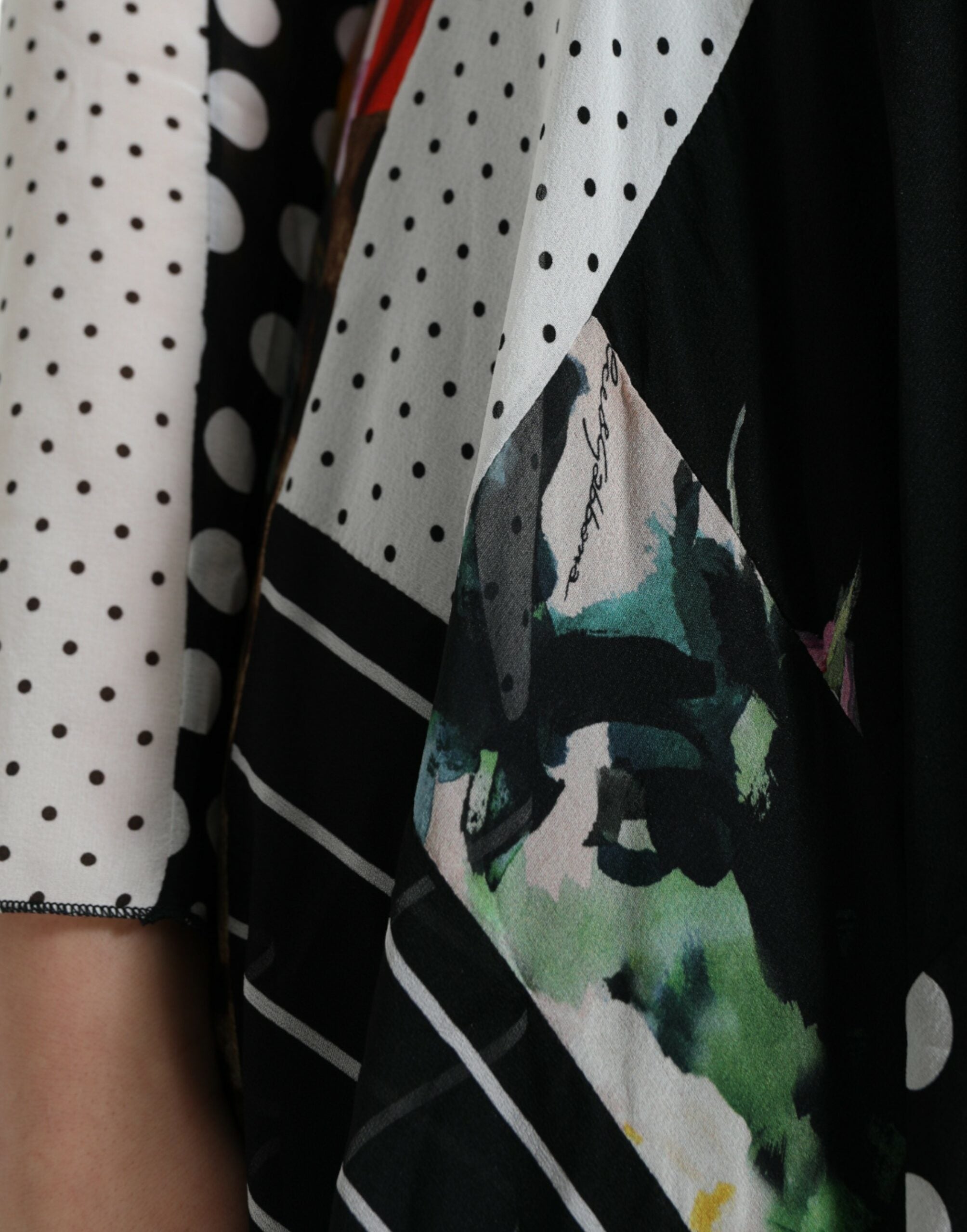 Multicolor Patchwork Floral Leopard Dress