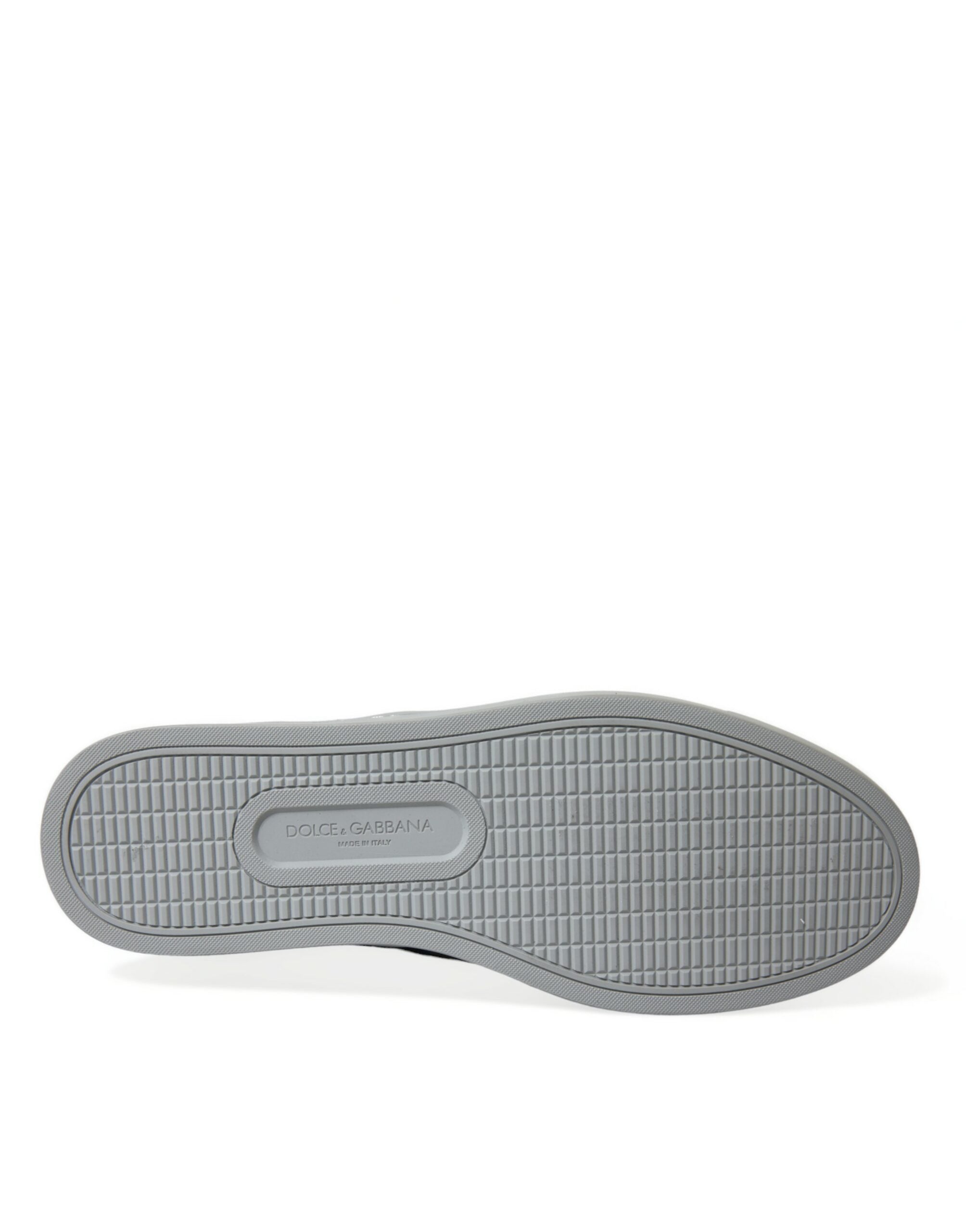 Blue Calfskin Leopard Mid Top Sneakers Shoes