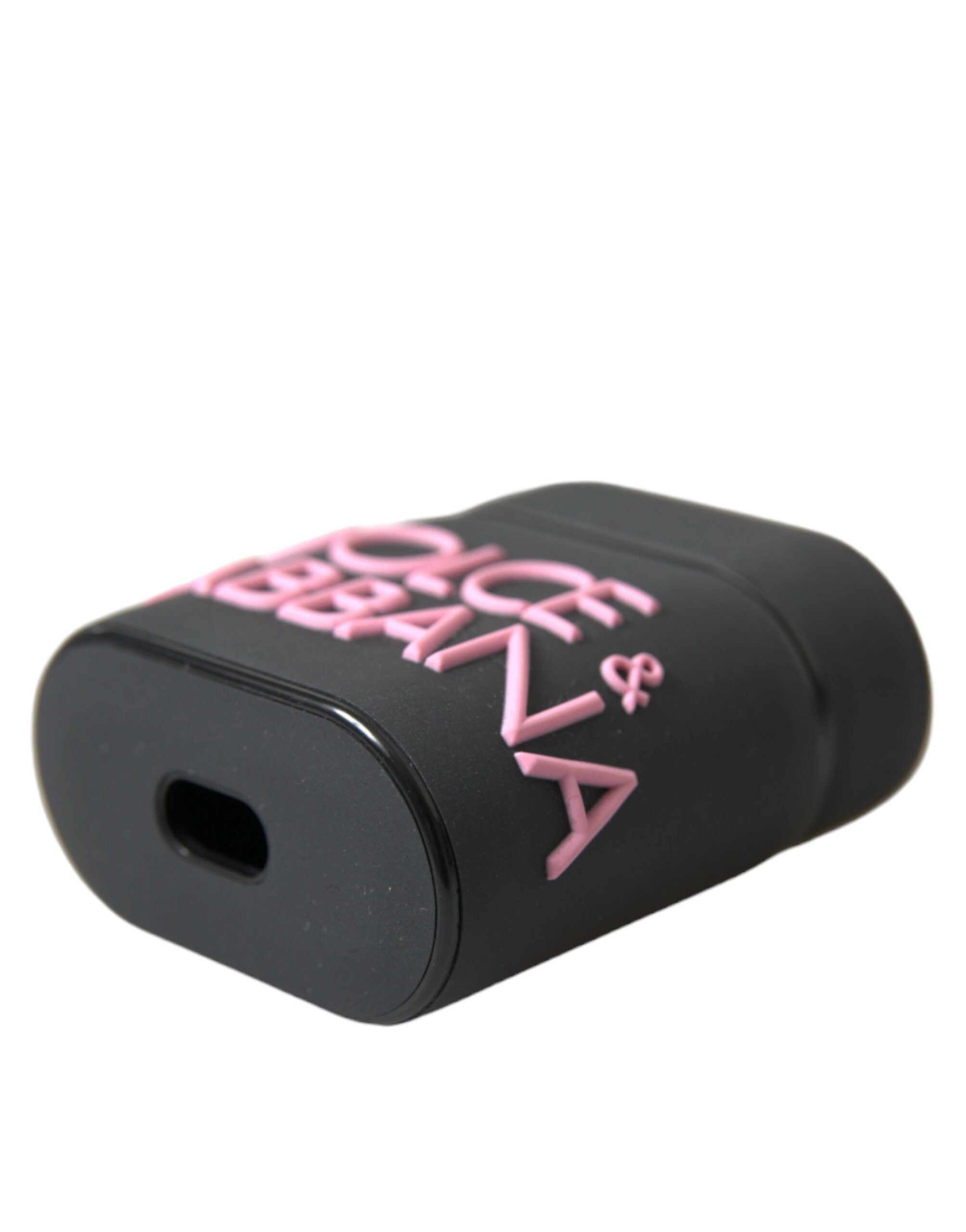 Black Pink Silicone Embossed Logo Airpods Case