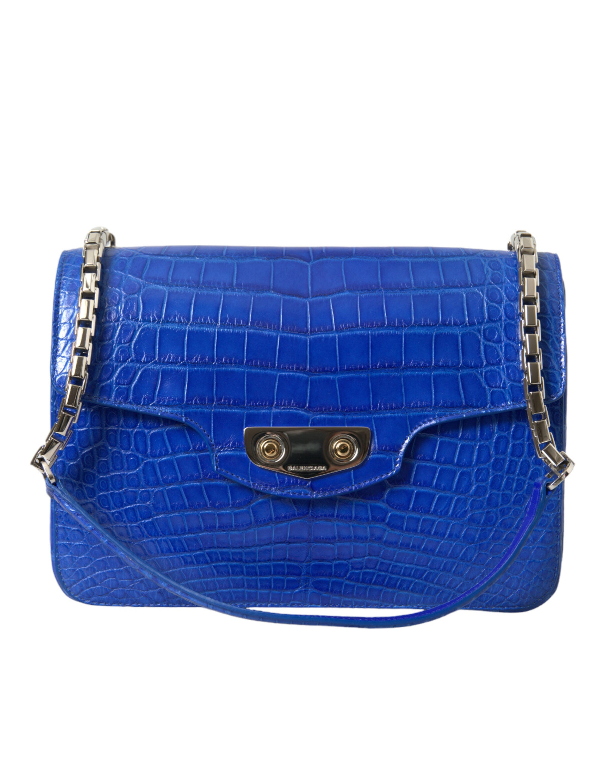 Blue Exotic Leather Neo Classic Small Shoulder Bag