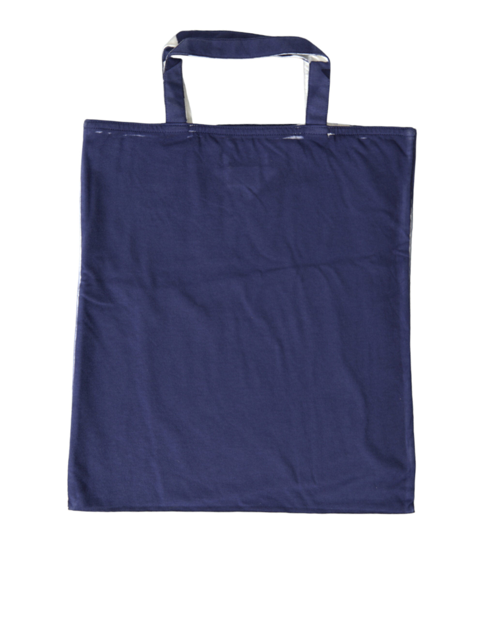 Blue Jersey Fabric Logo Shoulder Shopping Tote Shopping Bag