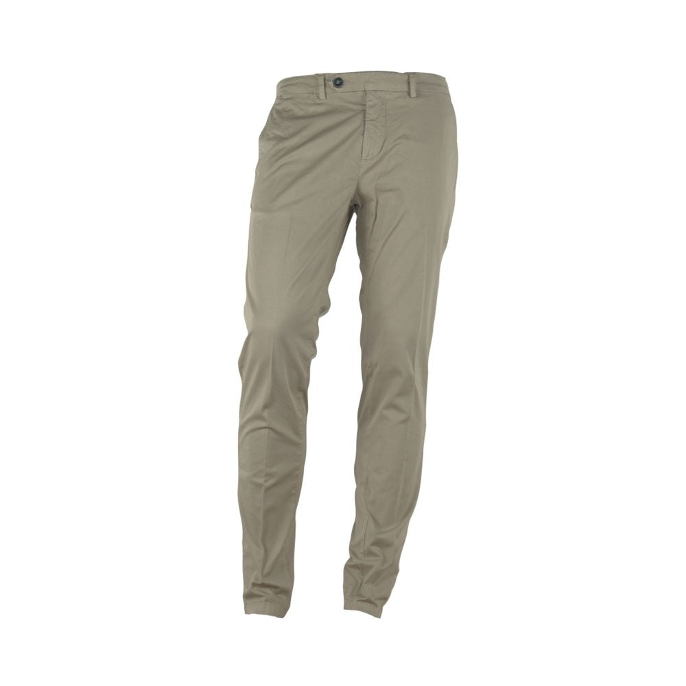 Beige Cotton Men's Trouser