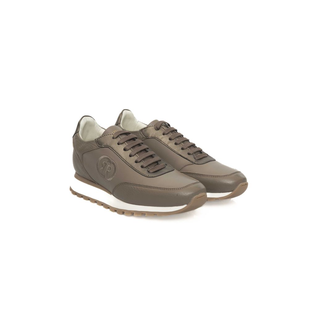 Beige Cowhide Women Sneaker