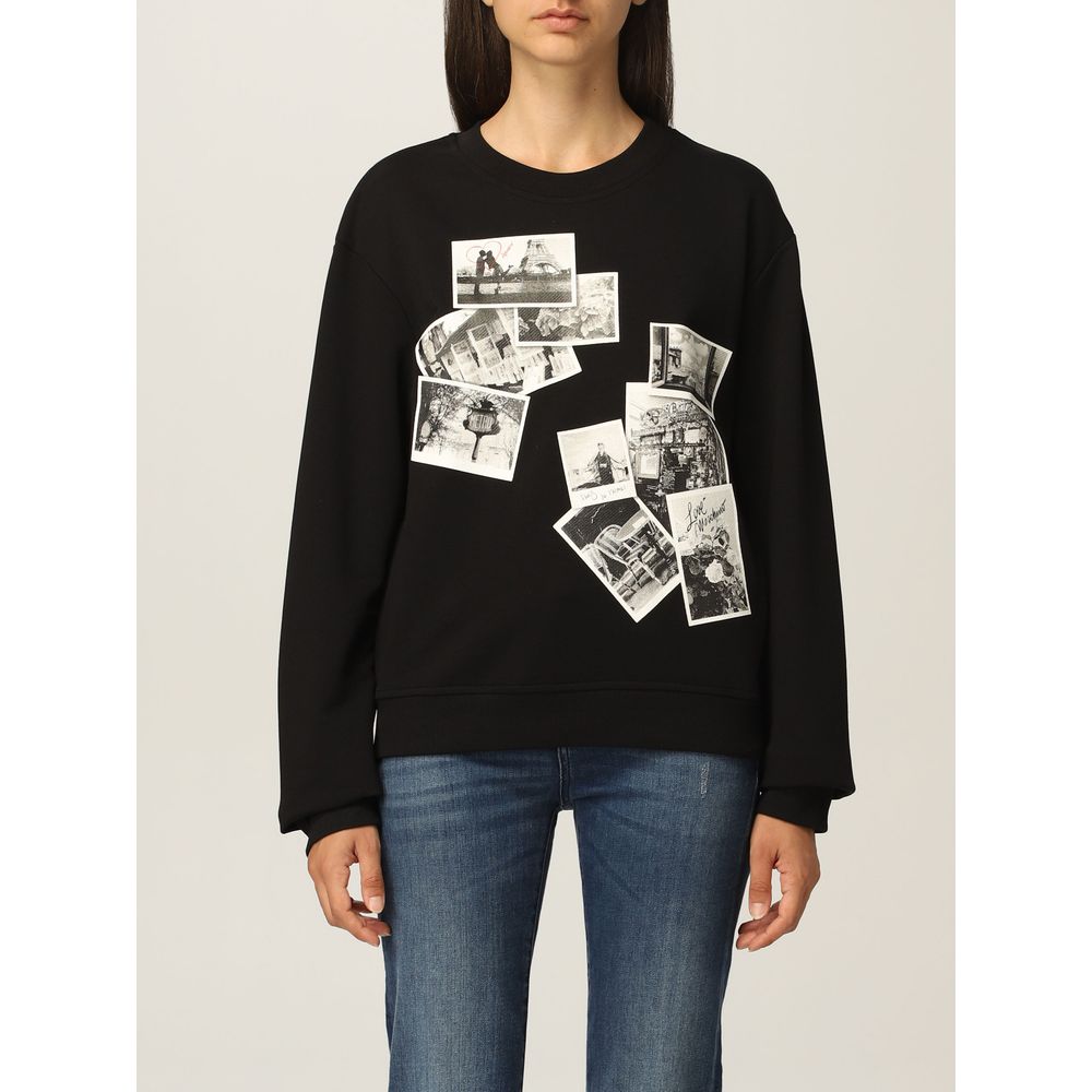 Black Cotton Women Sweater