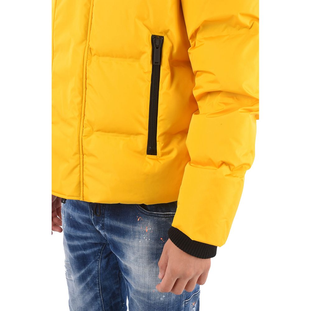 Yellow Nylon Men's Down Jacket