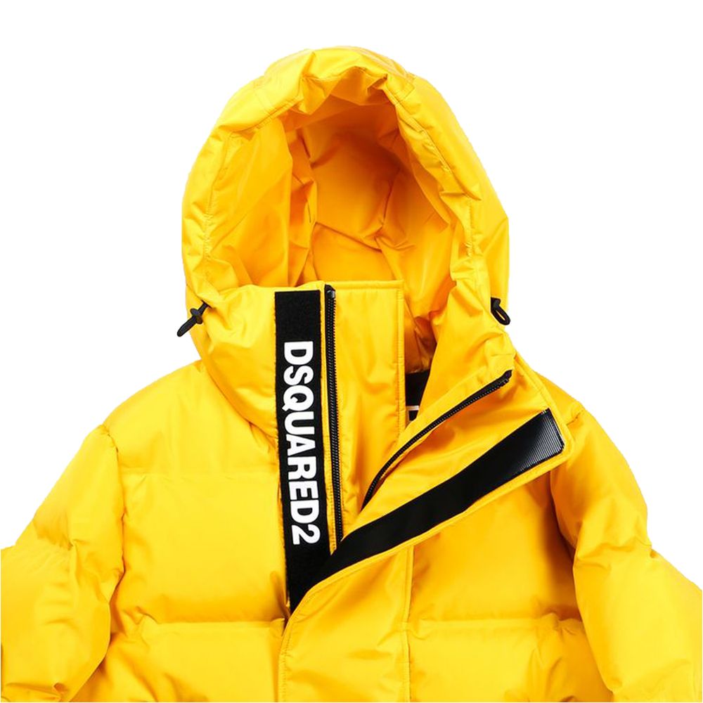 Yellow Nylon Men's Down Jacket