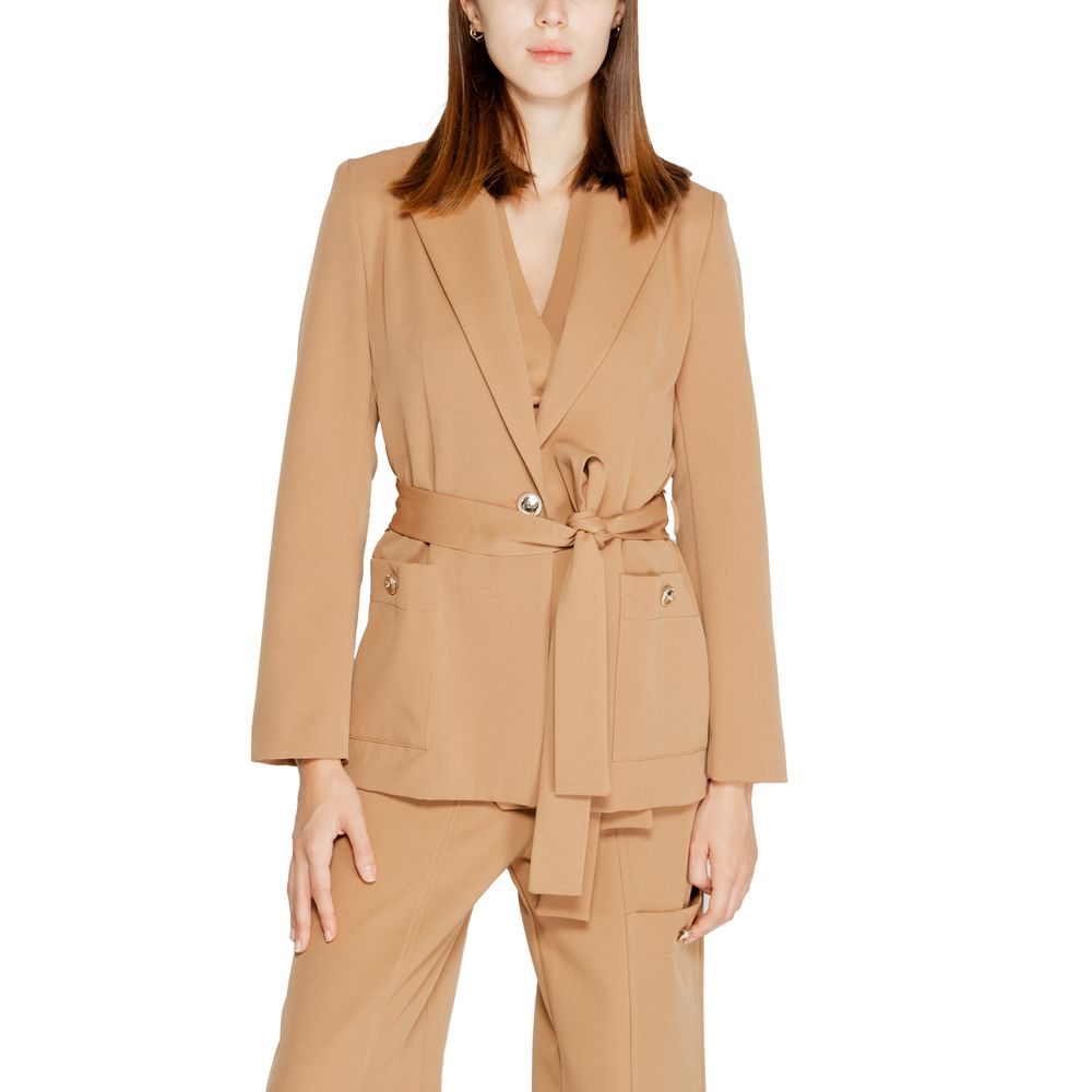Beige Polyester Blazer