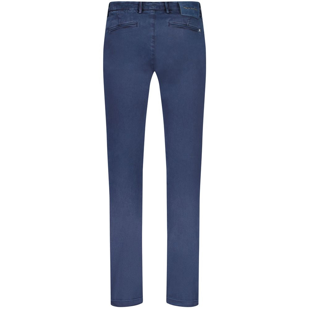 Blue Cotton Men Chino Trouser