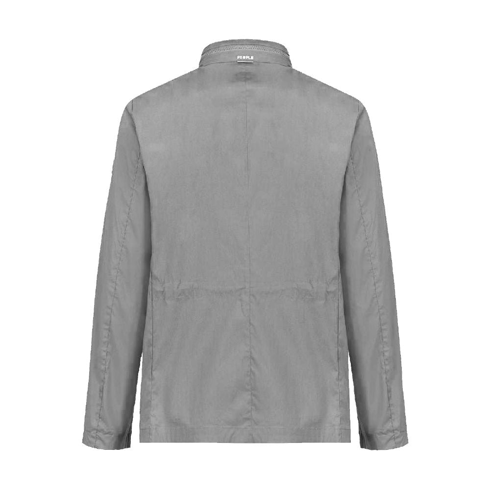 Gray Cotton Men Jacket