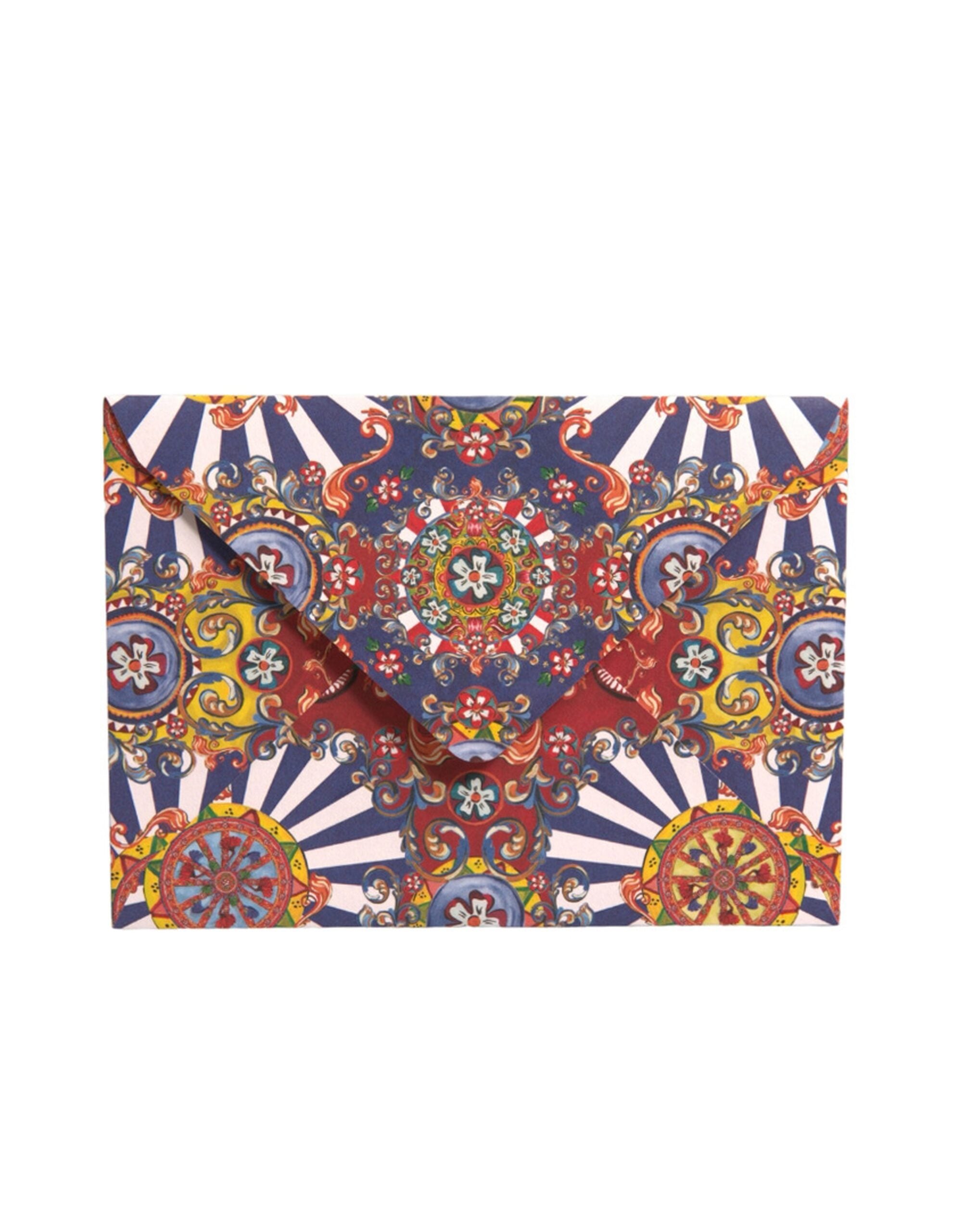 Multicolor Carretto Siciliano Envelope Post Card Holder