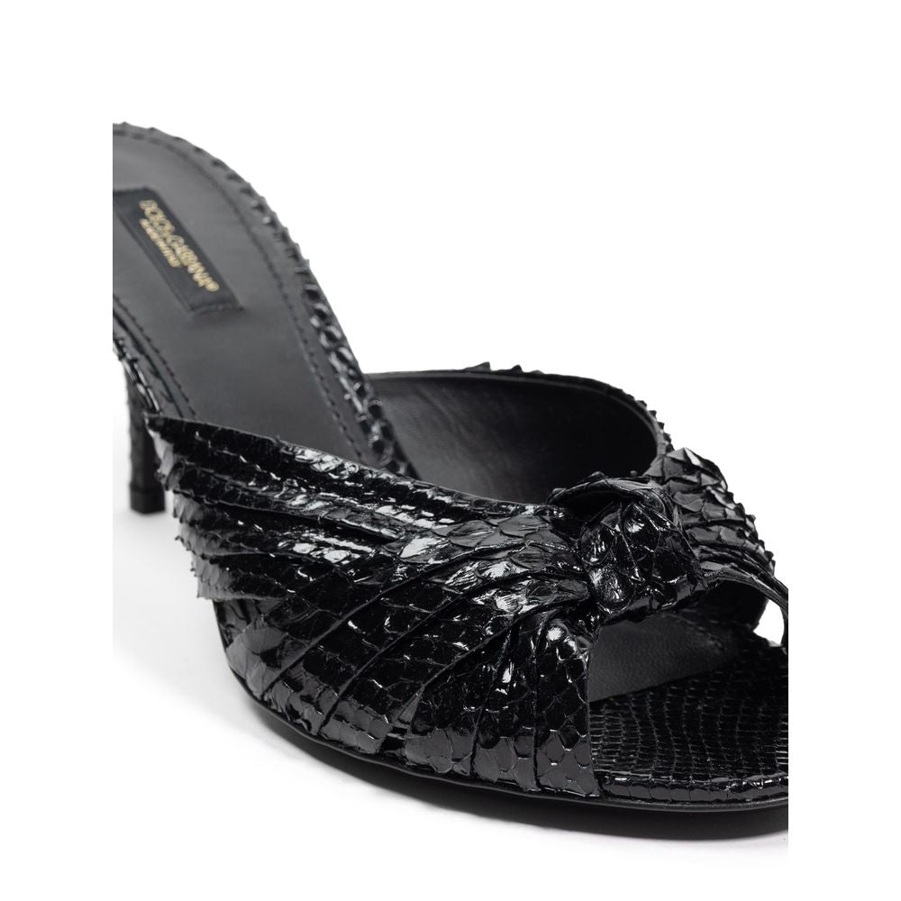 Black Snake Skin Platform Sandals