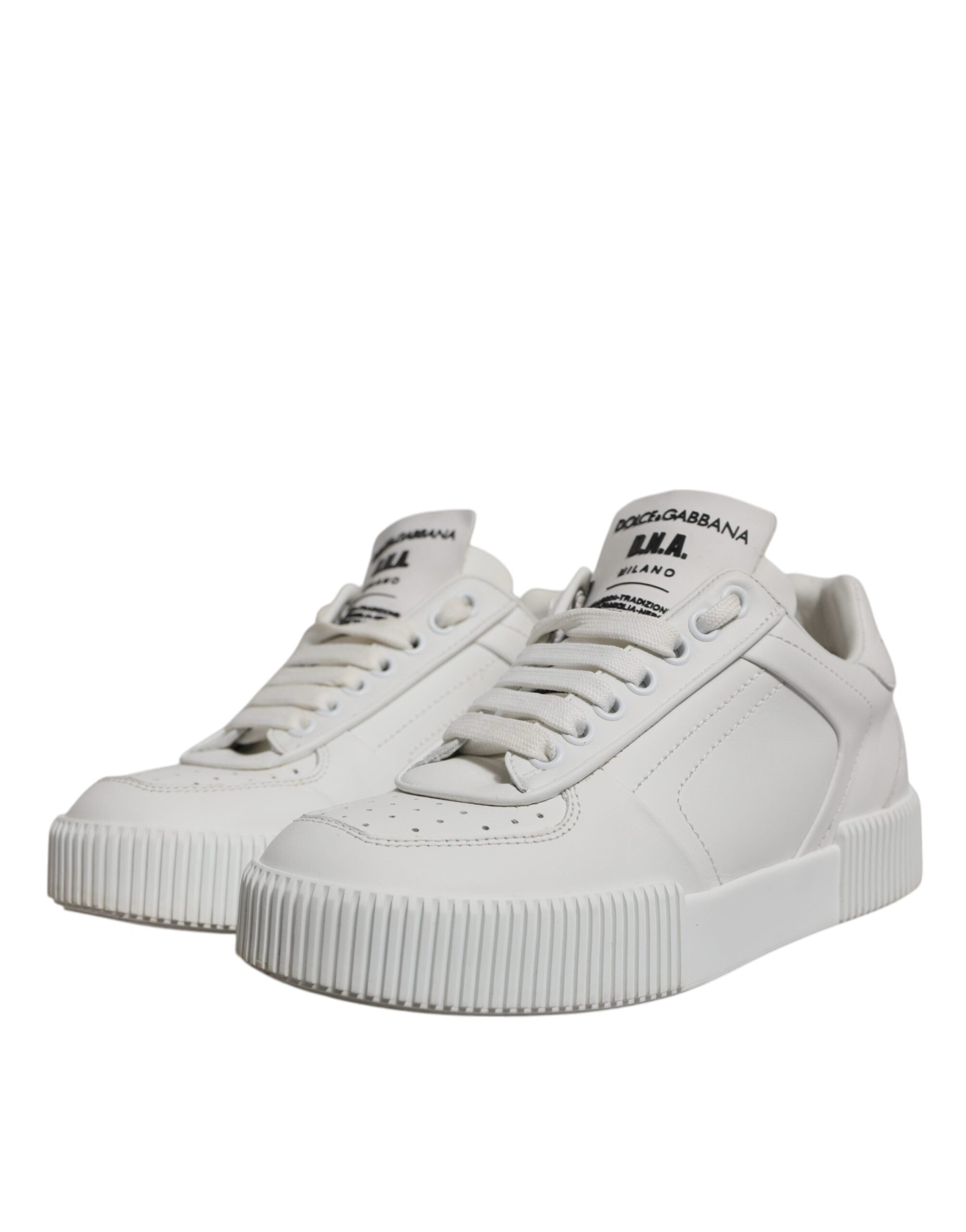White Miami Leather Low Top Sneakers Shoes