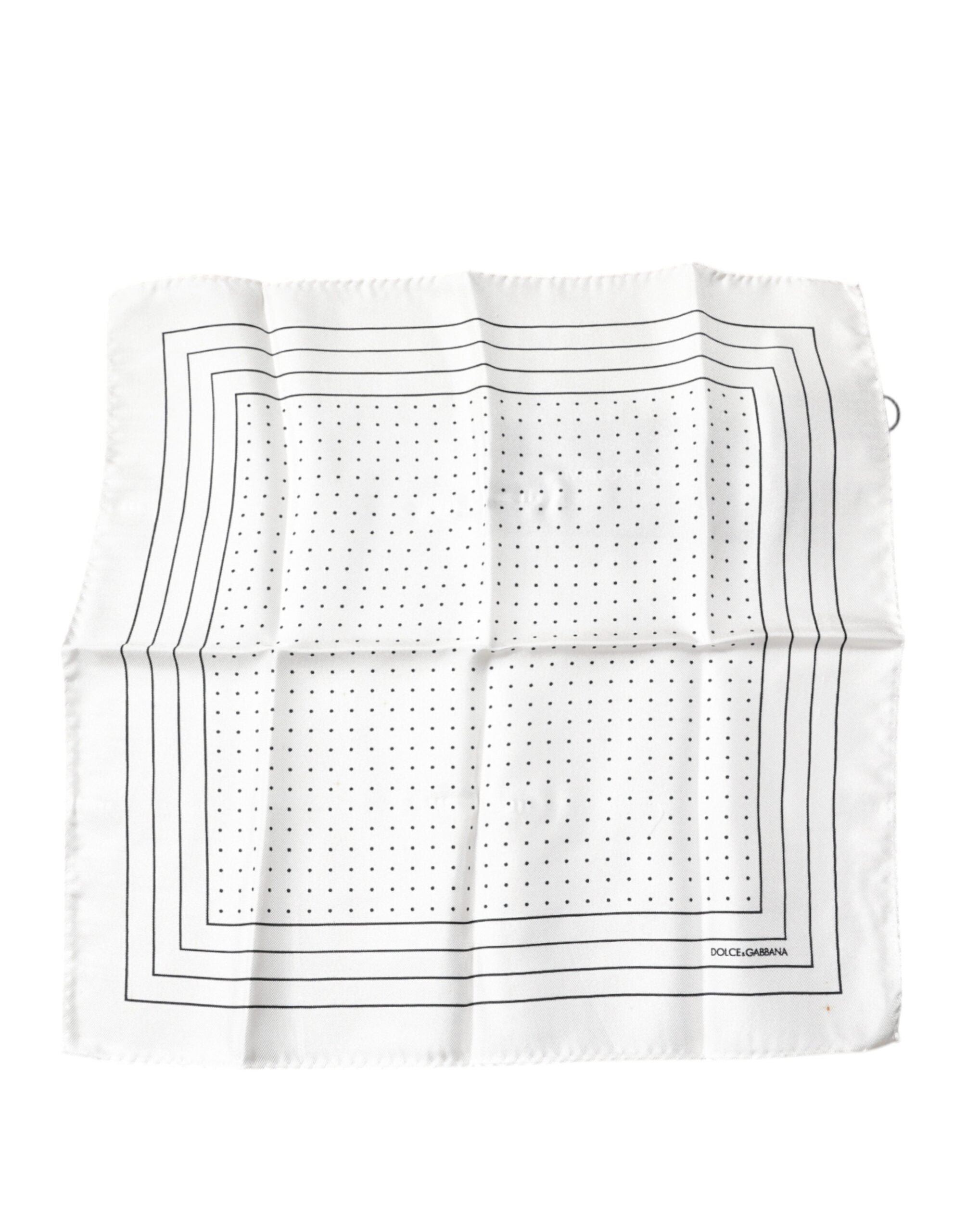 White Polka Dots Square Handkerchief Scarf
