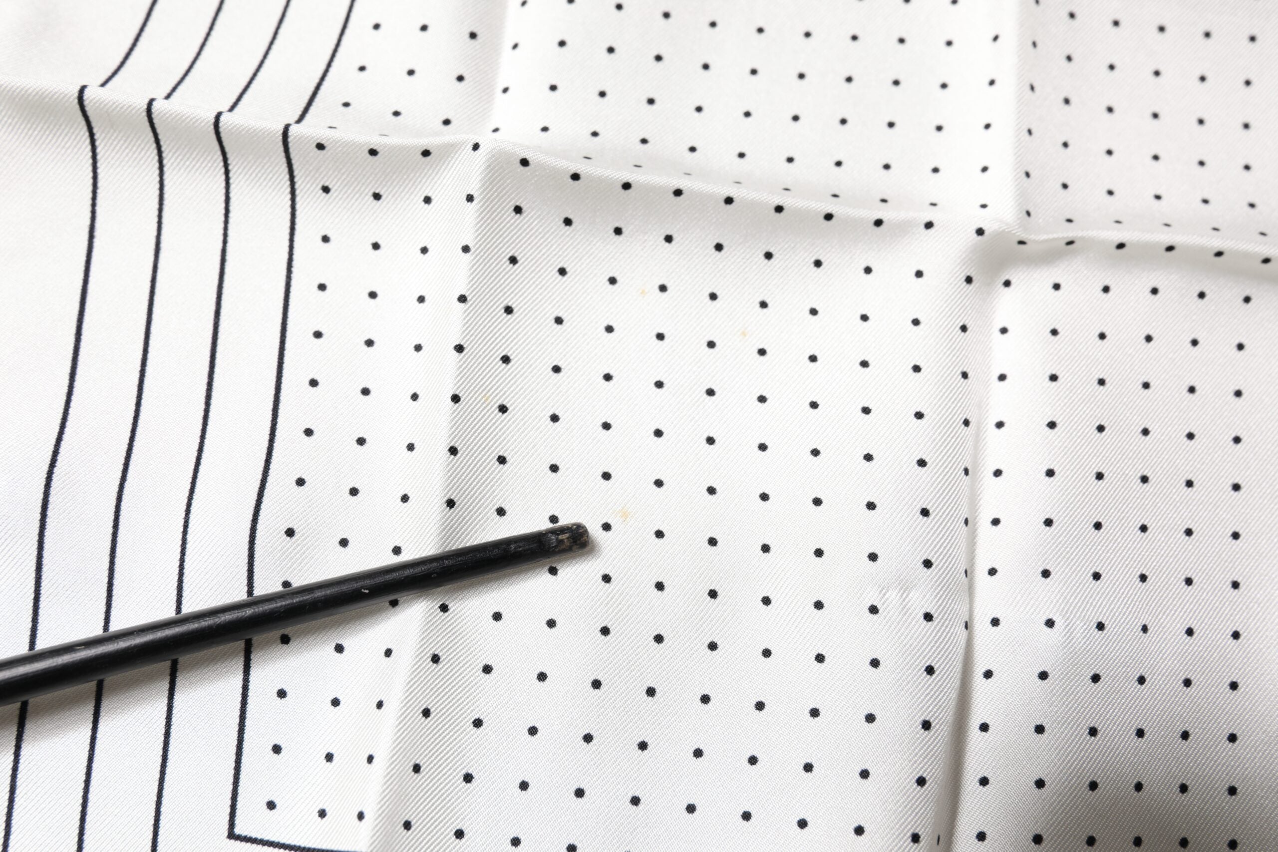 White Polka Dots Square Handkerchief Scarf